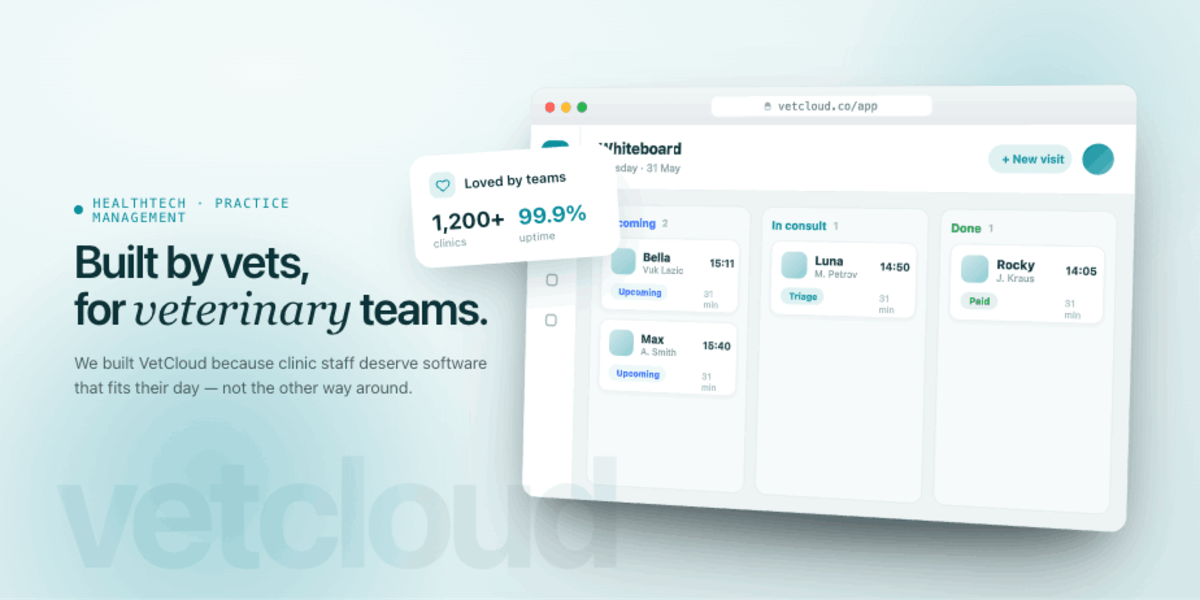 VetCloud — appointment scheduling and video consults for veterinary teams